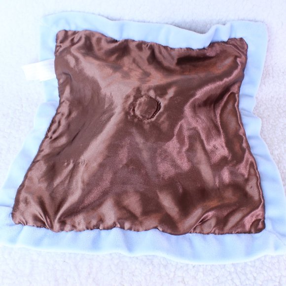First Impressions MONKEY Plush Security Blanket Lovey Brown Blue 12.5" x 12.5" - Picture 6 of 6
